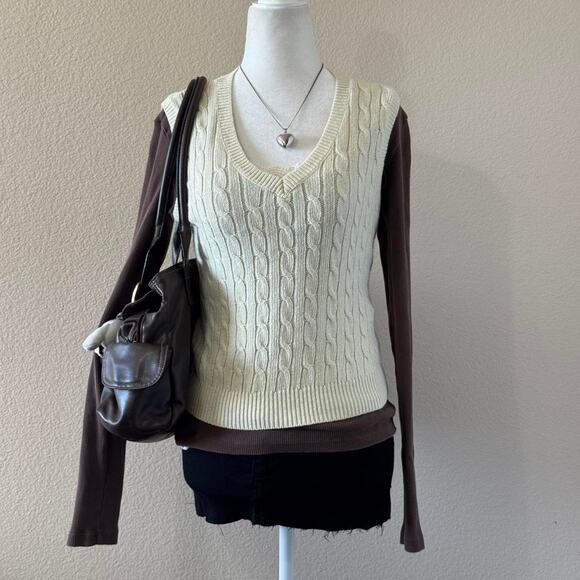 john galt Sweaters - SOLD knit cream cable knit sweater vest